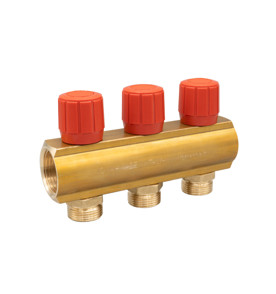 Distribution manifold with shut-off valves