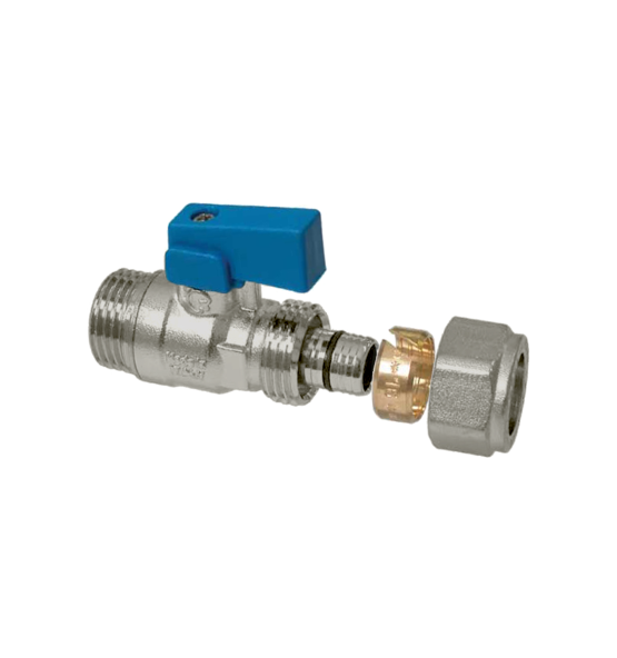 Mini M. ball valve for multilayer pipe